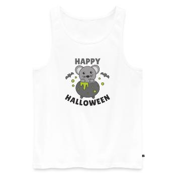 Mouse Happy Halloween Witch's Cauldron Bat - Men's Premium Organic Tank Top - white - Front - Michal (187cm)