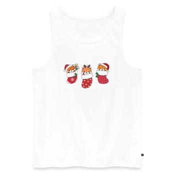 Süße Rote Pandas in Weihnachtssocke zu - Männer Premium Bio Tank Top - Weiß - Vorne - Michal (187cm)