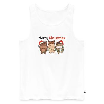 Pferd Weihnachten Winter Tiere Pferd - Männer Premium Bio Tank Top - Weiß - Vorne - AI Model Male 178 light (178cm)