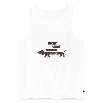 Nicht ohne meinen Dackel - Männer Premium Bio Tank Top - Weiß - Vorne - AI Model Male 178 light (178cm)
