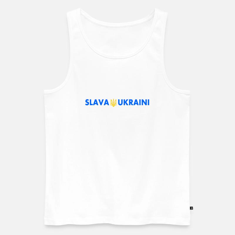 Slava ukraini - Männer Premium Bio Tank Top - Weiß