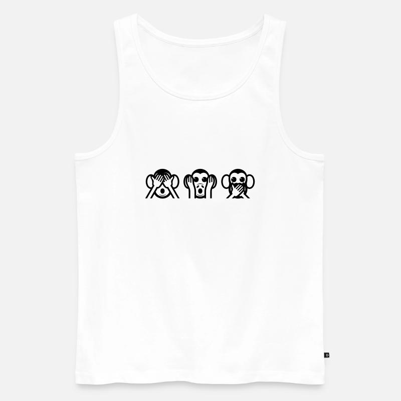 3 Wise Monkey - Men's Premium Organic Tank Top - white