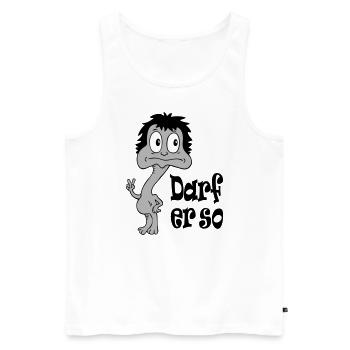 Sprüche Lustige Comic Darf er so - Männer Premium Bio Tank Top - Weiß - Vorne - AI Model Male 178 light (178cm)