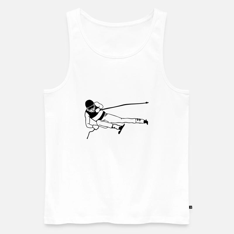ski - alpine - apres - abfahrt - Männer Premium Bio Tank Top - Weiß