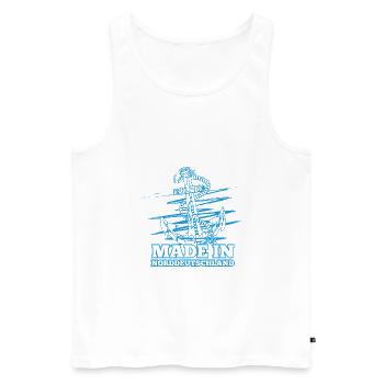 Allemagne du Nord Made in Anker Marin - Débardeur bio Premium Homme - blanc - Devant - Michal (187cm)