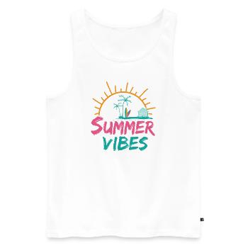 Summer Vibes - Männer Premium Bio Tank Top - Weiß - Vorne - AI Model Male 178 light (178cm)