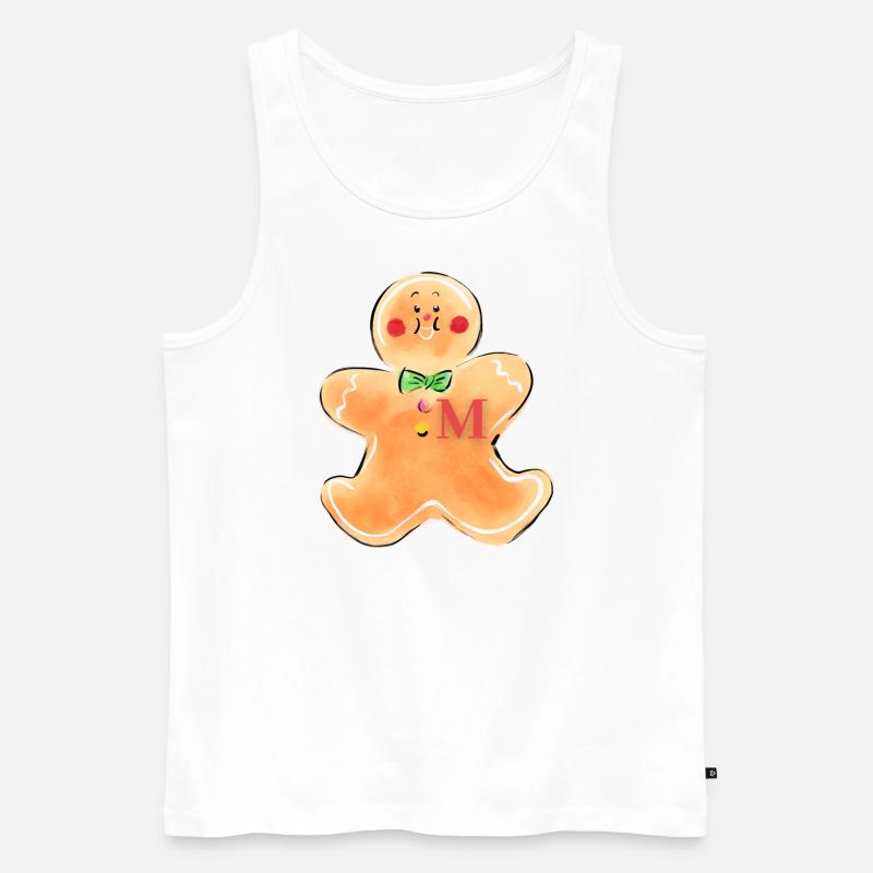 Lebkuchenmann "M" - Männer Premium Bio Tank Top - Weiß