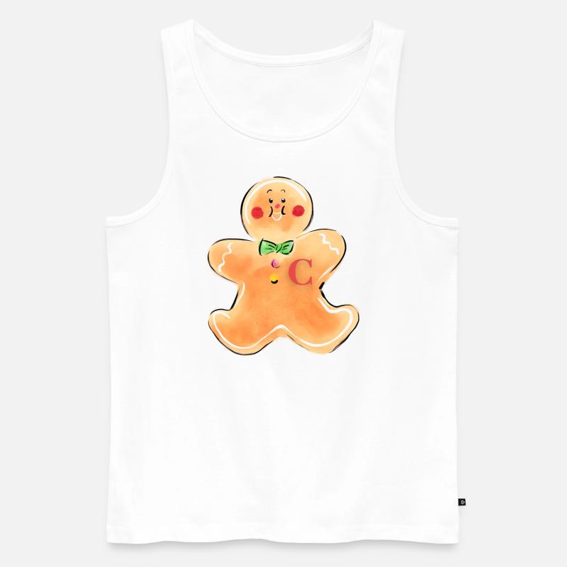 Lebkuchenmann "C" - Männer Premium Bio Tank Top - Weiß