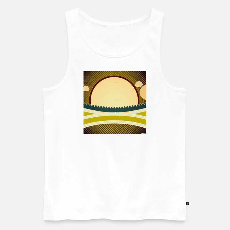 Retro landschaft - Männer Premium Bio Tank Top - Weiß