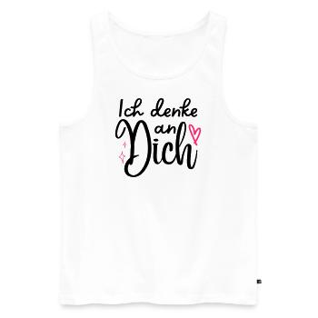 "Ich denke an Dich" Motiv,Valentinstagsgeschenk - Männer Premium Bio Tank Top - Weiß - Vorne - Michal (187cm)