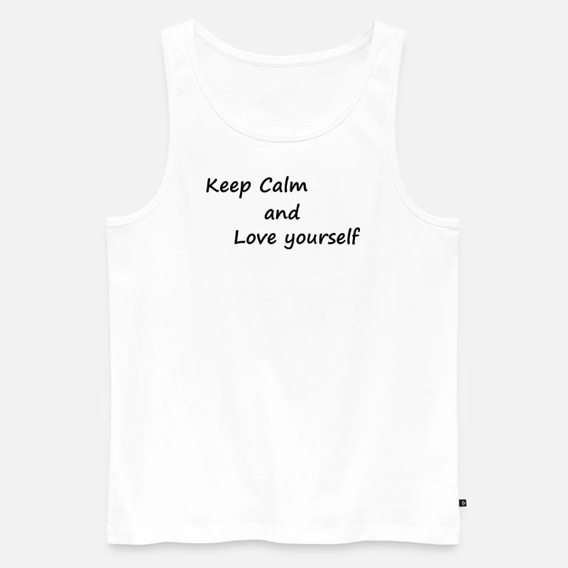 Keep Calm - Männer Premium Bio Tank Top - Weiß