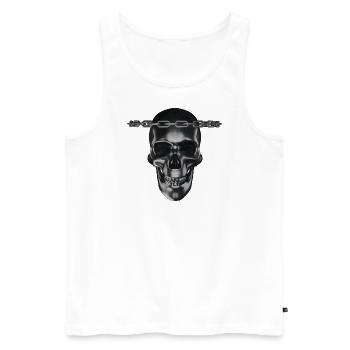 Totenkopf - Männer Premium Bio Tank Top - Weiß - Vorne - Michal (187cm)