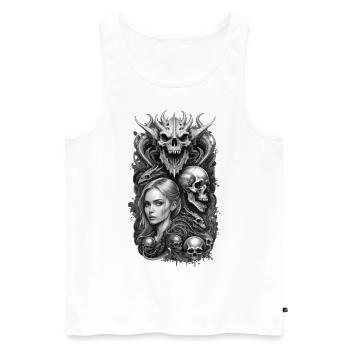 Né en gris - Débardeur bio Premium Homme - blanc - Devant - Michal (187cm)