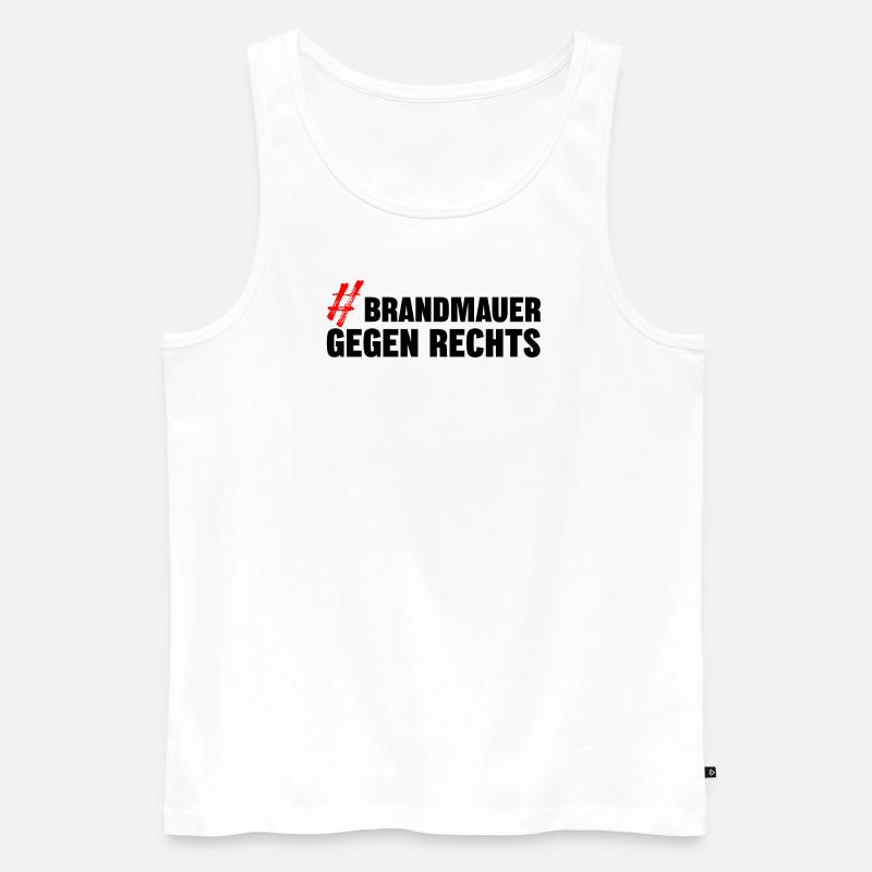 BRANDMAUER GEGEN RECHTS - Männer Premium Bio Tank Top - Weiß