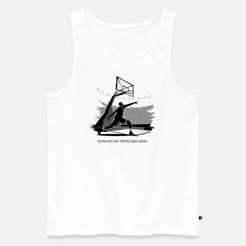 Dunking My Problems Away Basketball - Männer Premium Bio Tank Top - Weiß