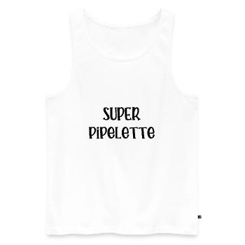 super pipelette - Débardeur bio Premium Homme - blanc - Devant - AI Model Male 178 light (178cm)
