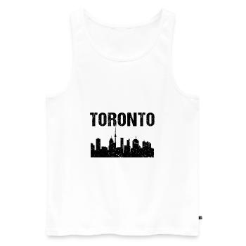 Toronto Skyline - Men's Premium Organic Tank Top - white - Front - Michal (187cm)