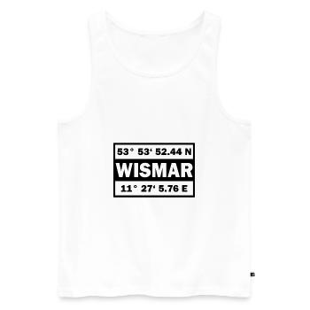 Wismar Koordinaten Hansestadt Wismar - Männer Premium Bio Tank Top - Weiß - Vorne - AI Model Male 178 light (178cm)