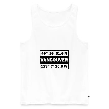 Vancouver coordonne la ville Canada Vancouver - Débardeur bio Premium Homme - blanc - Devant - Michal (187cm)