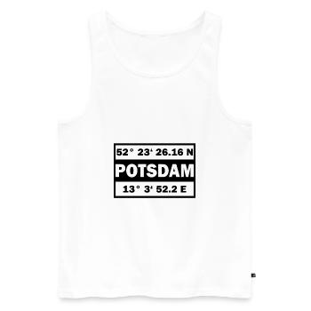 Potsdam Koordinaten Stadt Potsdam - Männer Premium Bio Tank Top - Weiß - Vorne - Michal (187cm)