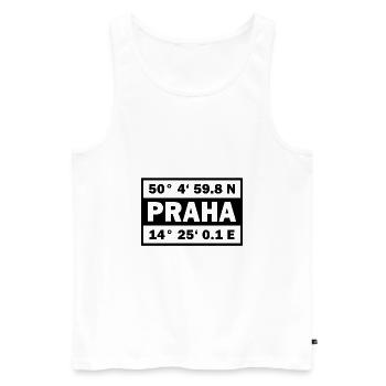 Praha coordinates city of Prague - Men's Premium Organic Tank Top - white - Front - Michal (187cm)