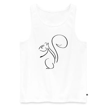 Squirrel Line Art - Minimalist - Men's Premium Organic Tank Top - white - Front - Michal (187cm)