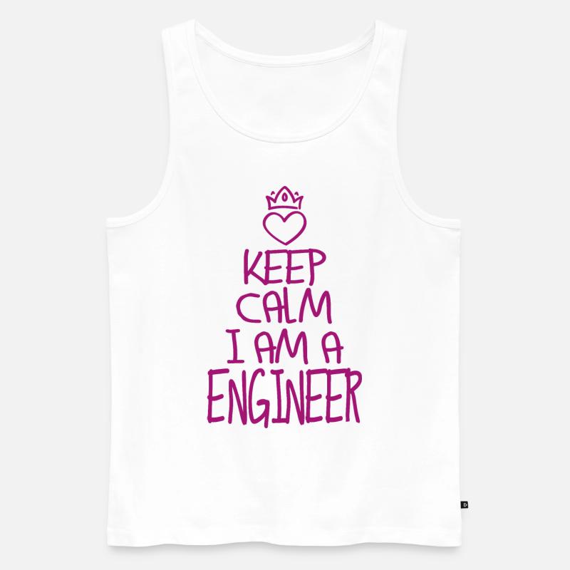 Keep Calm Engineer cool gift - Men's Premium Organic Tank Top - white