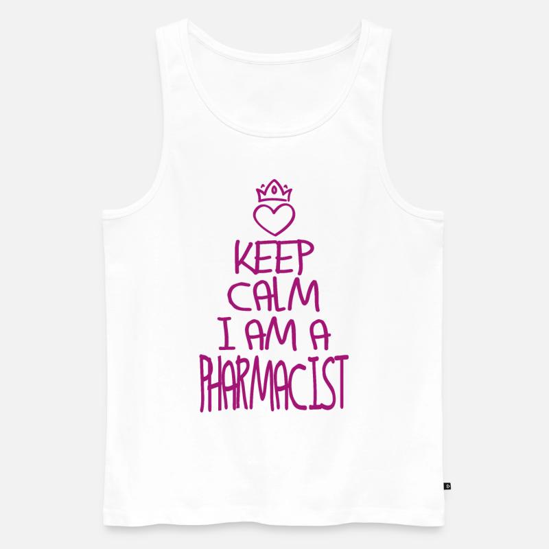 Keep Calm Apotheker cool - Männer Premium Bio Tank Top - Weiß