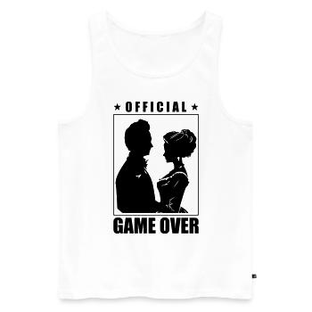 Jeu de couple de mariage sur le couple de mariage Jga - Débardeur bio Premium Homme - blanc - Devant - Michal (187cm)