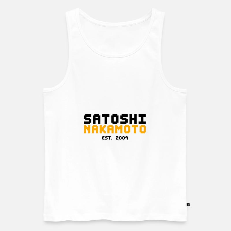 Satoshi Nakamoto 2009 Bitcoin - Männer Premium Bio Tank Top - Weiß