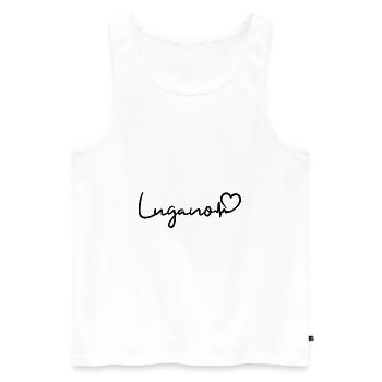 Lugano Herzschlag Schweiz - Männer Premium Bio Tank Top - Weiß - Vorne - AI Model Male 178 light (178cm)