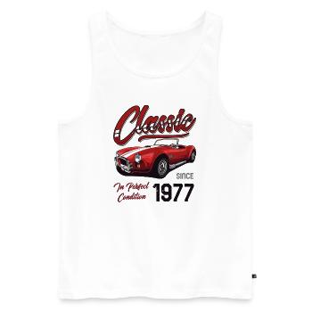 Je ne suis pas vieux Je suis une voiture classique vintage née en 1977 - Débardeur bio Premium Homme - blanc - Devant - Michal (187cm)