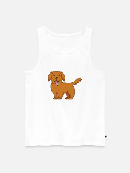 Golden Retriever - Männer Premium Bio Tank Top - Weiß