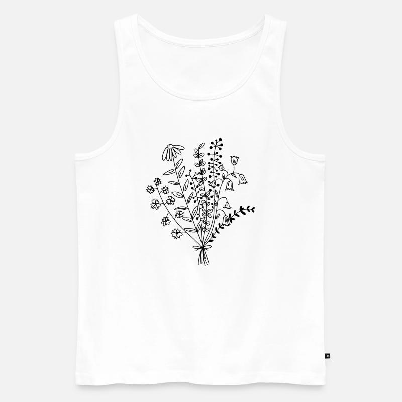 Blumenstrauß Geschenkidee - Männer Premium Bio Tank Top - Weiß