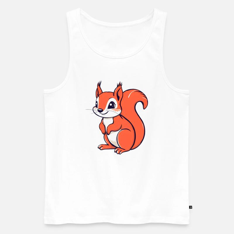 Süßes kleines Eichhörnchen - Männer Premium Bio Tank Top - Weiß