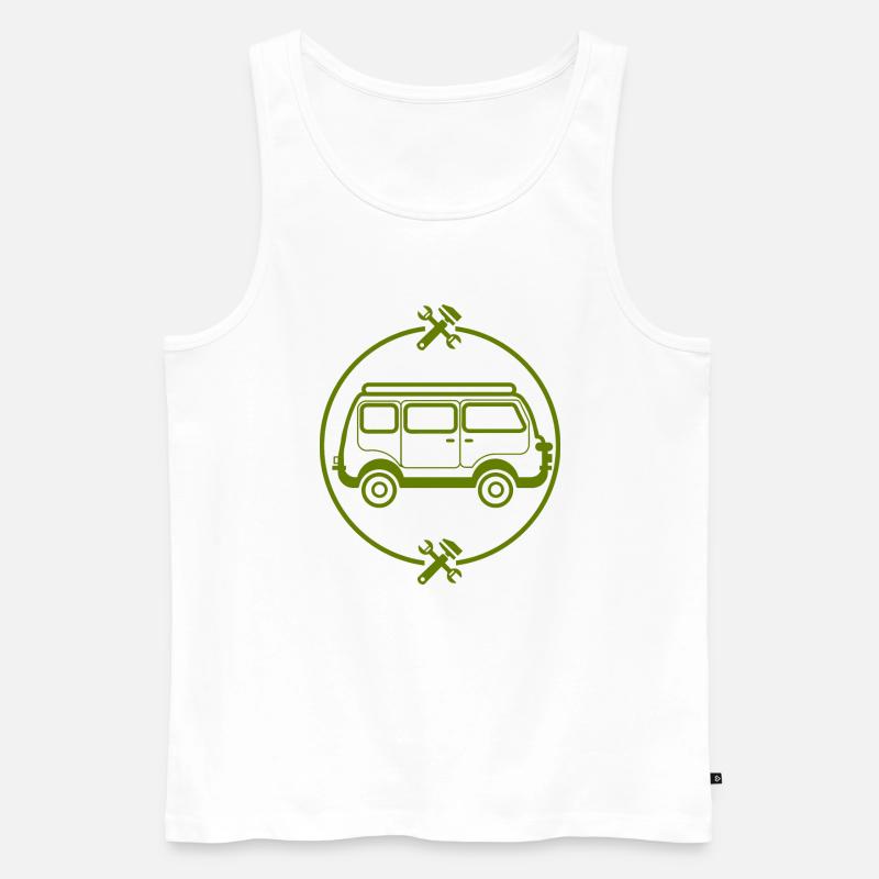 Auto - Bus - Oldtimer - Nostalgisch - Männer Premium Bio Tank Top - Weiß