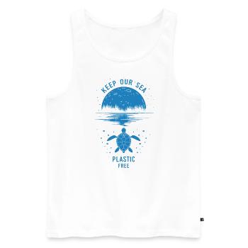Keep Our Sea Plastic Free - Men's Premium Organic Tank Top - white - Front - AI Model Male 178 light (178cm)