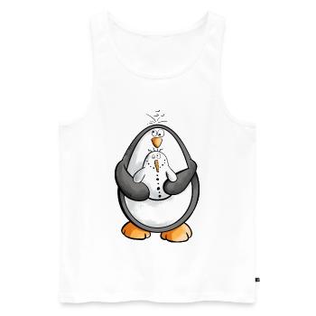 Pinguin und Schneemann sind beste Freunde - Männer Premium Bio Tank Top - Weiß - Vorne - Michal (187cm)