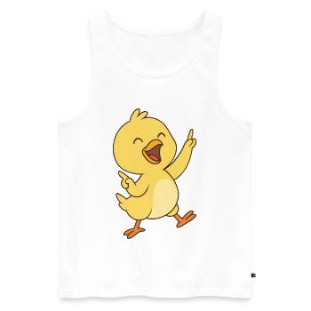 Happy Küken Dance - Männer Premium Bio Tank Top - Weiß - Vorne - Michal (187cm)