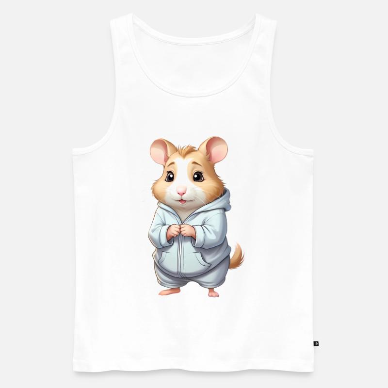 Cuddly Hero Hamster Pull à capuche - Débardeur bio Premium Homme - blanc