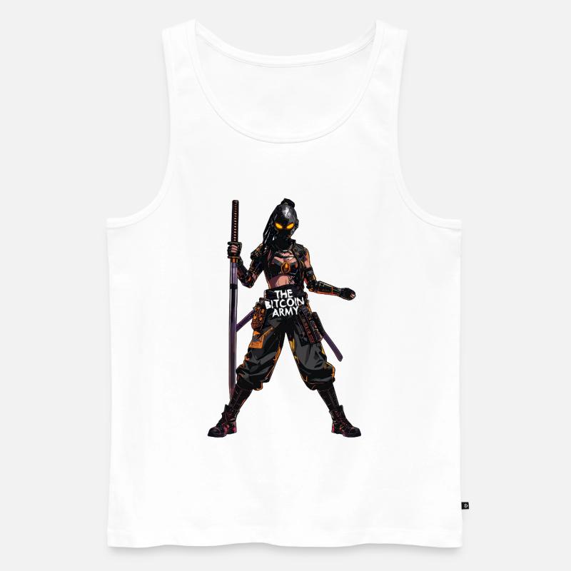 Bitcoin Bazooka – Die Bitcoin-Armee – Samurai 03 - Männer Premium Bio Tank Top - Weiß