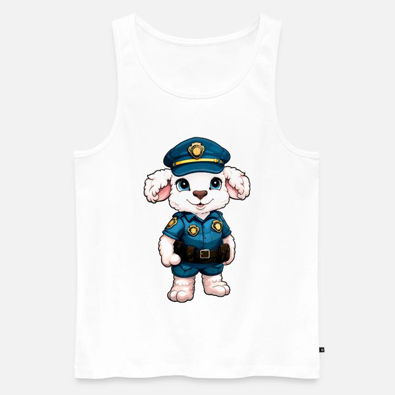 Schafe Polizei - Männer Premium Bio Tank Top - Weiß