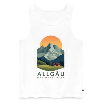 Parc national de l’Allgäu | Montagne Vintage - Débardeur bio Premium Homme - blanc - Devant - Michal (187cm)