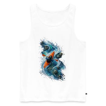 Speed kayaking on blue water - Men's Premium Organic Tank Top - white - Front - Michal (187cm)