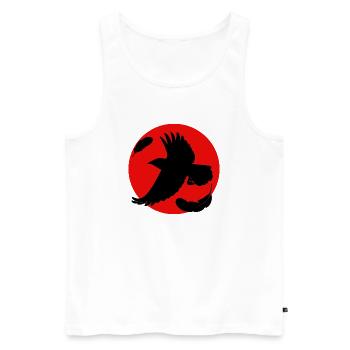 Corbeau sur fond rouge - Débardeur bio Premium Homme - blanc - Devant - Michal (187cm)