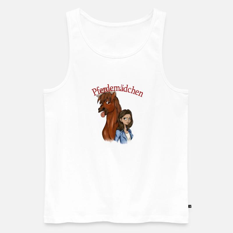 Pferdemädchen 2 - Männer Premium Bio Tank Top - Weiß