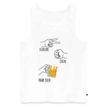 Scheere, Stein, paar Bier - Männer Premium Bio Tank Top - Weiß - Vorne - AI Model Male 178 light (178cm)