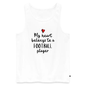 Mon cœur appartient à un joueur de football. - Débardeur bio Premium Homme - blanc - Devant - Michal (187cm)