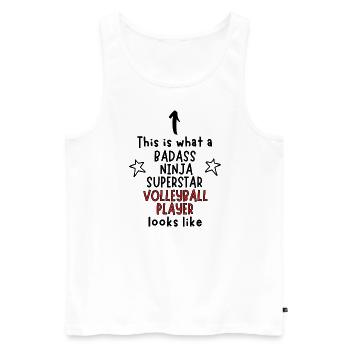 Badass, Ninja, Superstar, Volleyballspieler - Männer Premium Bio Tank Top - Weiß - Vorne - AI Model Male 178 light (178cm)