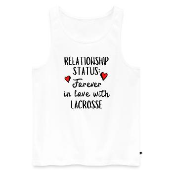 Beziehungsstatus: Für immer verliebt in Lacrosse - Männer Premium Bio Tank Top - Weiß - Vorne - AI Model Male 178 light (178cm)